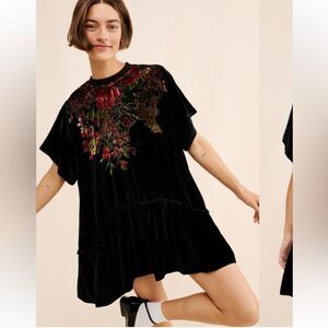 Free People Sweet Echoes Velvet Mini Dress